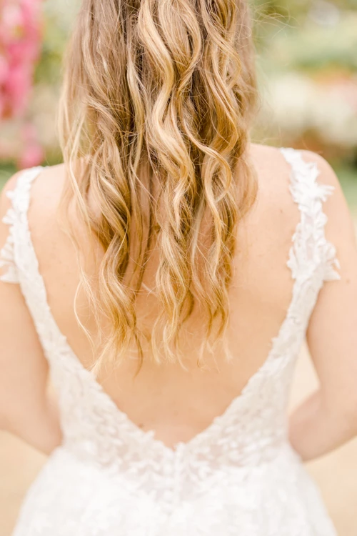 robe dentelle rose marron gris